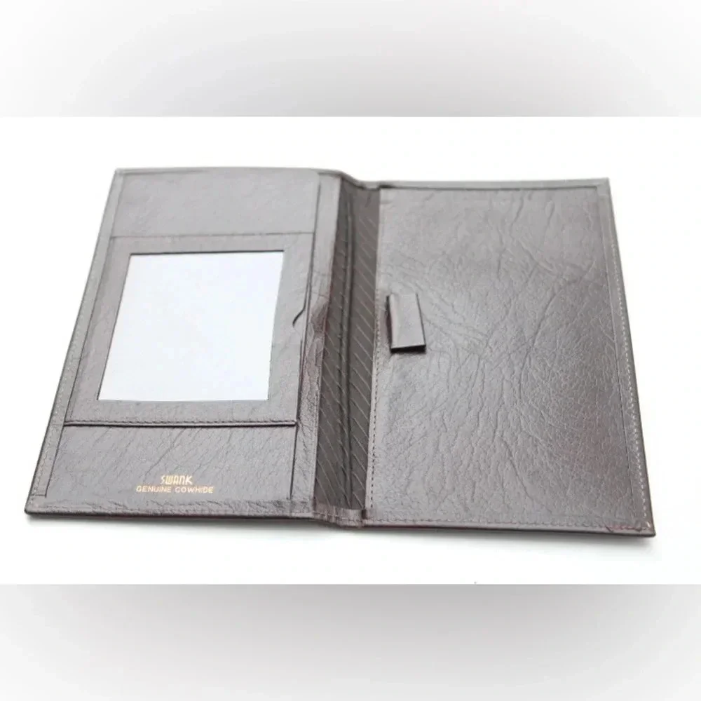 Vintage Swank leather check book holder